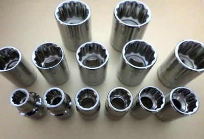 NEW Craftsman 1/2" 13pc Std. Socket Set 12pt SAE 3/8" to 1-1/8", Chrome, Shallow - Image 1 of 2