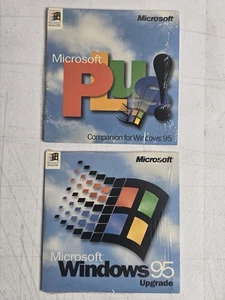 Microsoft Windows 95 Upgrade PLUS! Companion CD Software Lot 1995 Vtg Keys - Picture 1 of 11