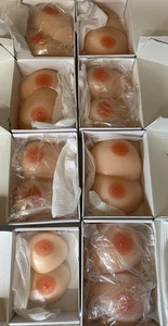Lote de 8 Pechos de Silicona Lágrima 3XL 4XL Taza Tetas Falsas Vestido Cruzado Transgénero - Imagen 1 de 4
