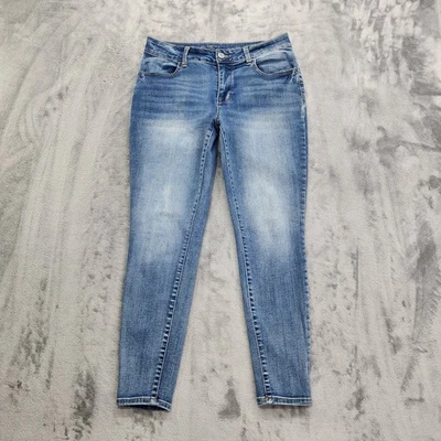 Maurices M Jeans Womens M SHORT Blue Mid Rise Skinny Ankle Stretch Denim Casual - Image 1 of 4