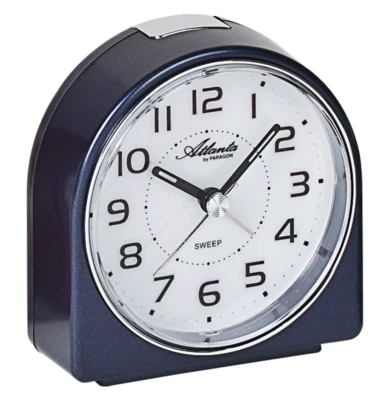 Wecker ohne Ticken Quarz Analog LED Obenabsteller Snooze Blau - ATLANTA 1932/5 - Bild 1 von 2