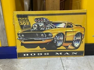FORD BOSS MAN 302 QUALITY EMBOSSED METAL SIGN - Picture 1 of 6