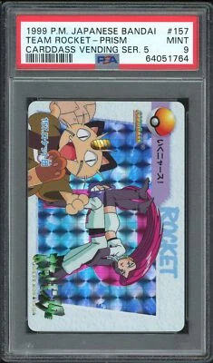 Pokemon Japanese Carddass 1999 157 Team Rocket Prism Bandai FA PSA 9 64051764 - Image 1 of 2