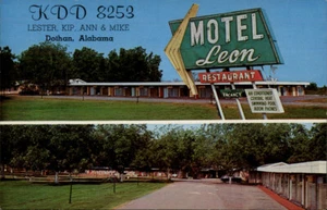 Dothan,AL Motel Leon Houston County Alabama Postcard - Picture 1 of 2