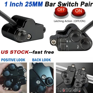 Aluminum 1" 25MM Handlebar Horn Turn Signal Headlight Control Button Switch Pair - Picture 1 of 7