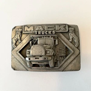 RARE, VTG Mack Trucks DM Model Dump Truck Pewter Embossed Belt Buckle #910644 - Picture 1 of 8