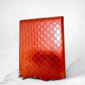 GUCCI Guccissima Orange Agenda Notebook Planner Cover Leather Micro GG Italy - Picture 1 of 5