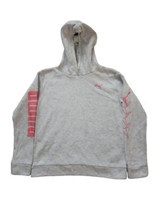 PUMA Kids Girls Light Gray With Pink Graphic Print Pullover Sweater Size XL - Picture 1 of 10