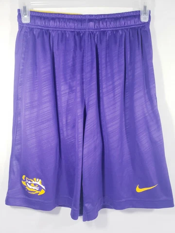 Men's Nike Dri-Fit LSU Tigers Shorts Size M Purple Elastic/ Drawstring Waist Cover