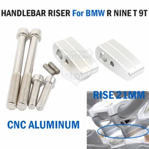 Abrazaderas de montaje de manillar CNC plateadas elevadoras para BMW R nineT Scrambler Racer Urban - Imagen 1 de 6