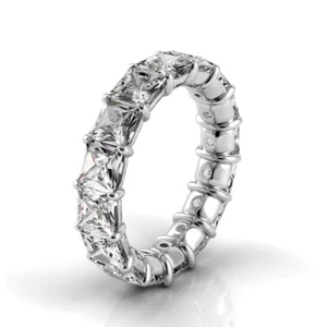 6ctw Princess Diamond Petite Prong Set Eternity Band 14K White Gold G-H/VS2-SI1 - Picture 1 of 3