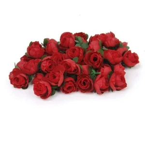 50 PCS Artificial Red Rose Flower Heads 3CM Wedding Party Decor DIY Craft - Picture 1 of 7
