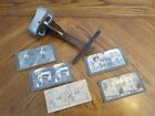 ANTIQUE STEREOVIEW STEREOSCOPE VIEWER Marked Patent Pending with 5 Cards