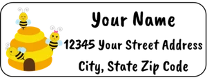 Hummel 30 personalisierte Adressetiketten Bienenstock mit 3 Bienen - Bild 1 von 3
