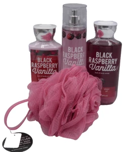 Bath & Body Works BLACK RASPBERRY VANILLA MIST GEL LOTION Puff (4 PACK) SEALED - Picture 1 of 6