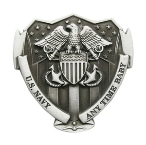 Any Time Navy II Gⁿrtelschnalle USA US Vereinige Staaten Soldat Soldier Marine - Picture 1 of 1