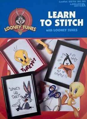 Brand New: Looney Tunes LEARN TO STITCH Counted Cross Stitch Leisure Arts 2972 - Image 1 of 2