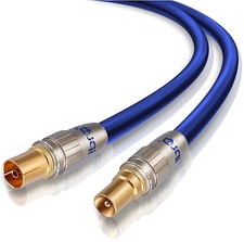 2m HDTV Antenna Cable TV Aerial Cable Coax Male to Coax Female IBRA Blue Gold