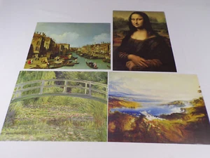 4 Masterpiece Collection Prints Monet DaVinci Martin Canaletto Each 13.5x10 D25 - Picture 1 of 7
