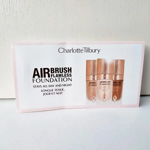 Charlotte Tilbury Airbrush Flawless Foundation 6 shades Sample Tester Card, NEW! - Picture 1 of 4