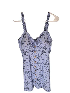 Vestido sin mangas para mujer talla grande 2X azul babydoll mariposas Y2K delicado Fairycore - Imagen 1 de 8