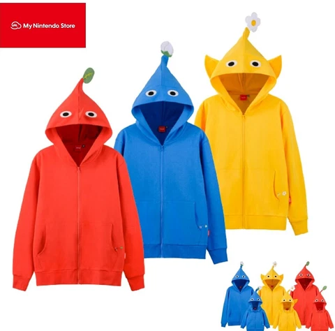 Nintendo Official PIKMIN Hoodie Type Red Blue Yellow Size S-XL Japan Limited New Cover