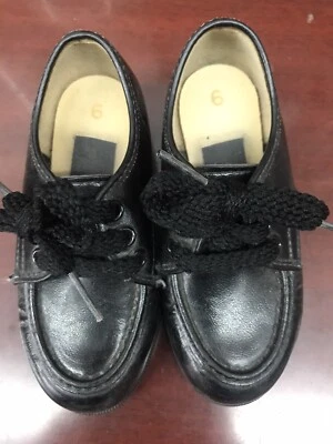 Zapato de cuero negro/marrón talla 6 con cordones para bebés niños bebés niños pequeños Foto 1 de 4