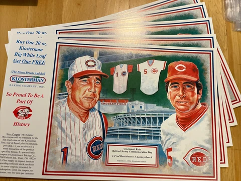 Johnny Bench Fred Hutchison 5 Ct Lot Cincinnati Reds Print retired Jersey SGA Cover