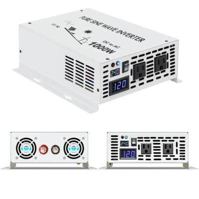 Pure Sine Wave inverter 1000W 24V to 110/120/220/240V Car/Home Solar Off Grid - Image 1 of 4