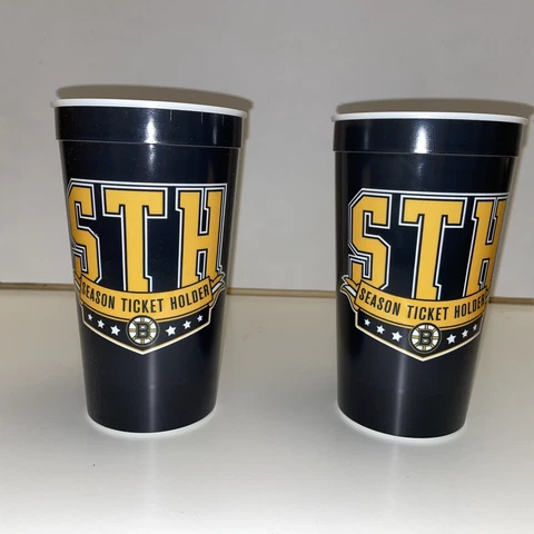 2 Boston Bruins season Ticket Holder Plastic Stadium Cup Cover
