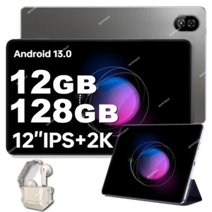 12" WIFI Tablet Android 13 HD 64GB/128GB Tablet Pad Dual Camera GMS Netflix 2024 - Picture 1 of 18