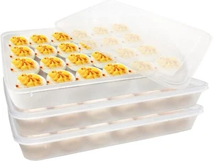3PCS Deviled Egg Platter and Carrier With Lid 72Egg Slots for Party Home Kitchen - Picture 1 of 5