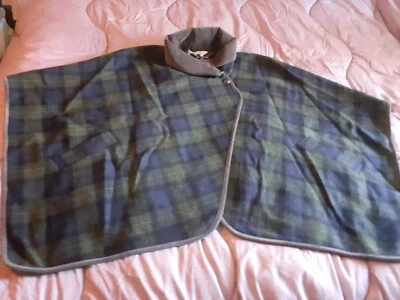 BNWT Stunning JOULES 'Jillian' Country Chic Navy/Green Check Wool Mix Cape OS - Image 1 of 4