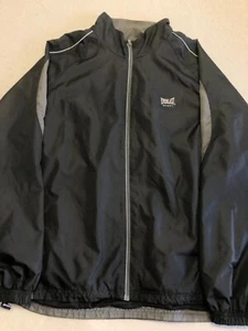 Everlast Sport Jacket Mens Large Full Zip Black Active/Casual Track Windbreaker - Picture 1 of 5