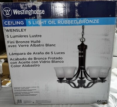 Westinghouse Wensley 5 Light 25"W Chandelier Oil Rubbed Bronze- 6622100 - Image 1 of 4