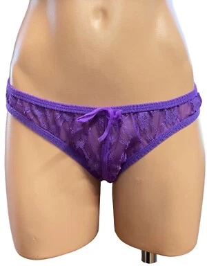 VINTAGE USA Frederick’s Of Hollywood Crotchless Bikini Sheer PANTIES Low Rise M - Image 1 of 4