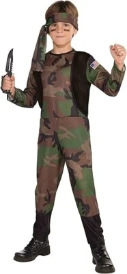 Forum Novelties Camo Army Soldier Costume, Child Small 4-6 - Image 1 of 2