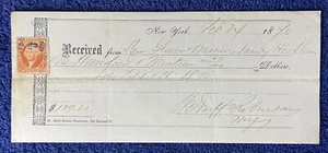 1870 Ricevuta, Glover, Warner, Sandy Hook, Conn per $ 119,62, con entrate (blu) - Foto 1 di 2