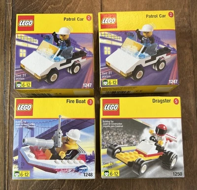 LEGO SHELL Promo 1247 Patrol Car 1248 Fire Boat 1250 Dragster Sealed Retired lot - Image 1 of 4
