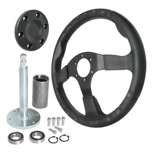 Go Kart 350mm 13,8" Vorderrad Lenkrad & 6 Bolzen Halter Adapter für ATV Cart - Bild 1 von 12