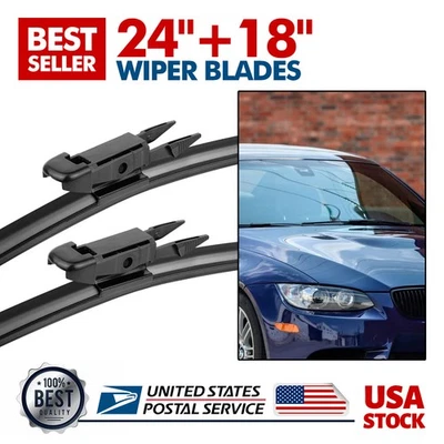 For BMW 325i 2009-2018 24"+18" All Season Rubber Front Windshield Wiper Blades — 第 1/4 张图片