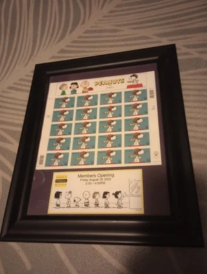 Vintage One Sheet USPS Stamps. Peanuts. US 34 Cent. Framed. - Image 1 of 2