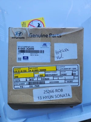 Conjunto de cilindros de ignição Hyundai Sonata 2011-2014 trava chave fechadura porta - Imagem 1 de 4