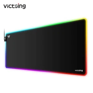 Alfombrilla de ratón para juegos VictSing alfombrilla antideslizante grande luces RGB PC247A 80 cm 40 cm negra - Imagen 1 de 5