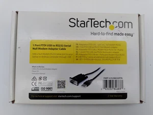 StarTech 1-Port USB to Null Modem RS232 DB9 Serial DCE Adapter Cable w/ FTDI - Picture 1 of 6