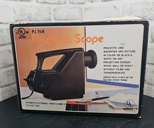 Vtg Black Projecta Scope PJ768 Projector w/ Box & Instructions – Tested Works - Picture 1 of 7