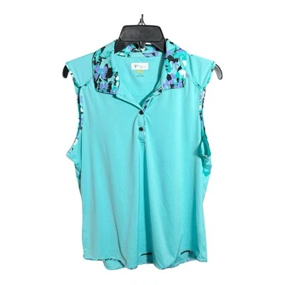 Guy Harvey Womens Golf Polo Shirt Sleeveless Blue Tennis Tank Large Athletic - Image 1 of 4