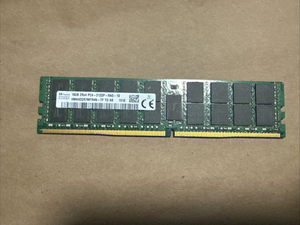 SK Hynix 16GB PC4-2133P-R 2Rx4 ECC HMA42GR7MFR4N-TF 288-PIN DIMM Server Memory - Image 1 of 1
