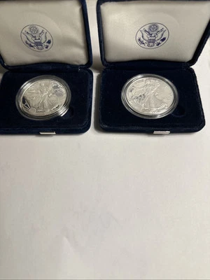 Fine Silver—2007 & 2008 W American Silver Eagle Dollar Coins —Grades 65 & 69 - Image 1 of 2