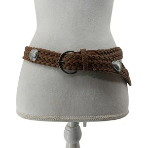 Gewebte Kunstleder Conchos Herzen geflochten Boho braun Medium - Bild 1 von 14